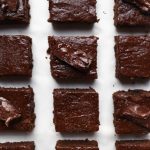 overhead shot of 12 brownies