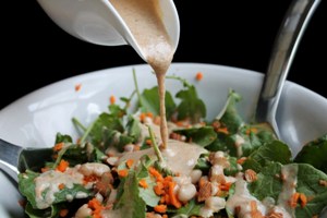Vegan White Bean Kale Salad with Almond Butter Dressing