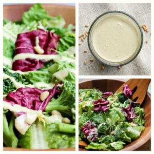 Vegan Caesar salad dressing oil-free on salad