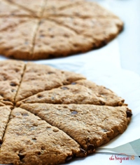 2 vegan peanut butter chocolate chip cookie cakes