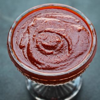 Homemade Enchilada Sauce in glass bowl