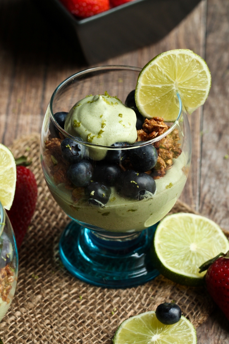 Lime Blueberry Parfati with granola
