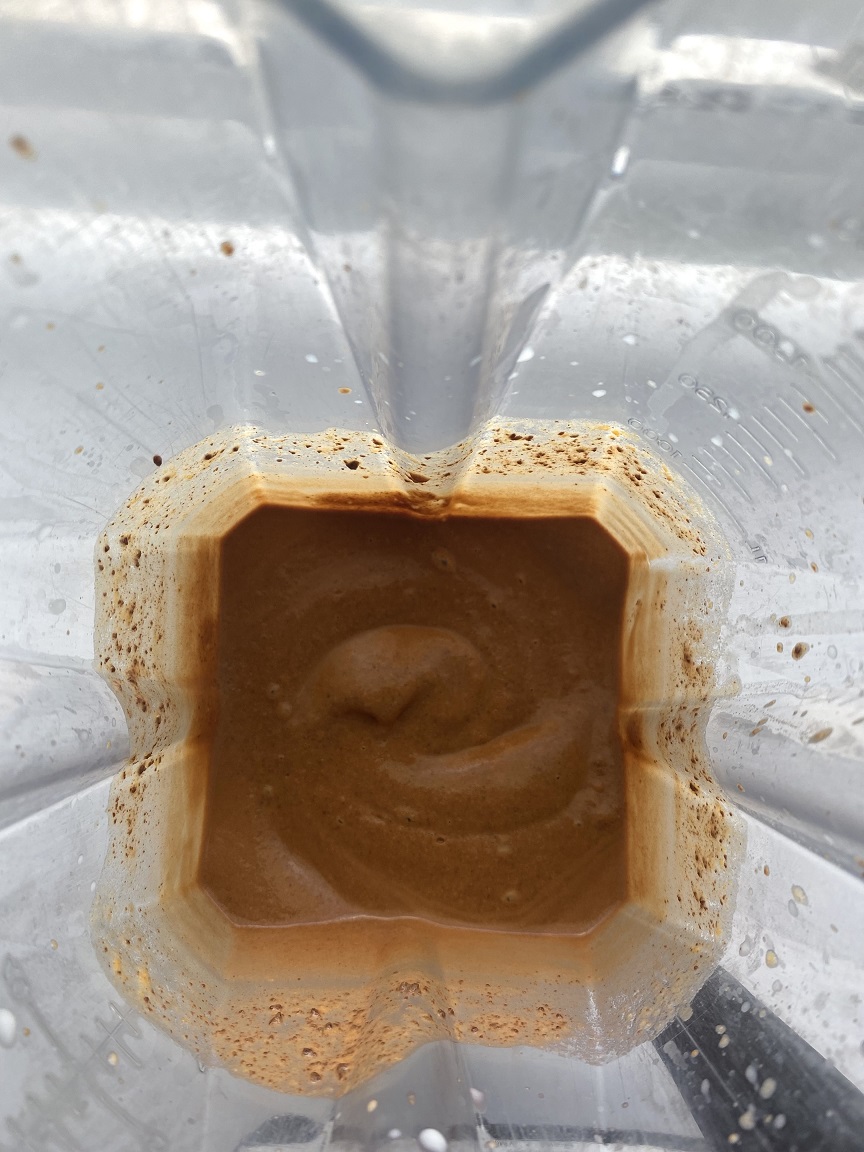 blended ice cream base in blender