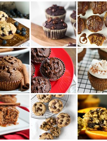 collage of vegan muffin recipes without oil