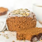 closeup of vegan pumpkin bread interior