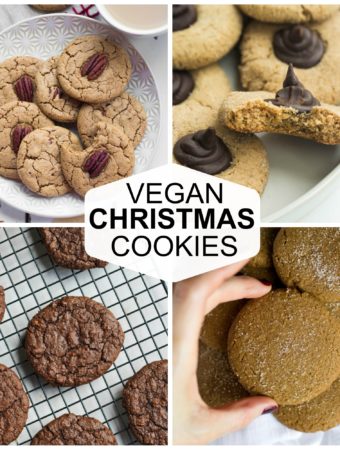 collage of pics of vegan Christmas cookies