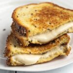 grilled cheese sandwich with oozing mozzarella