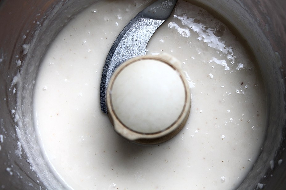coconut butter processed in food processor