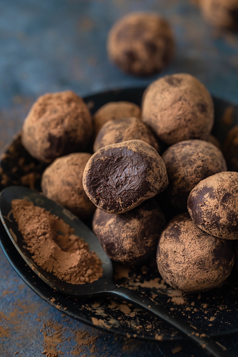 closeup of inside texture of truffle