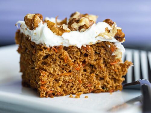 Eggless, Sugar-Free Carrot Cake with Sugar-Free Cream Cheese Frosting Recipe  | CDKitchen.com
