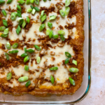 closeup view of mexican polenta casserole
