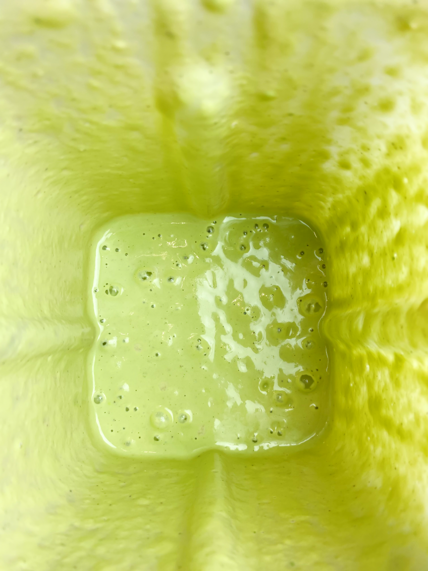 blender of basil cream sauce